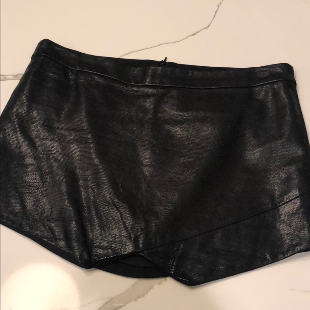 Mason Black Leather Mini Skirt